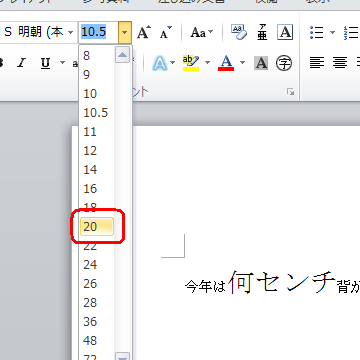 🔤 Word フォントサイズ：文字の大きさを変更